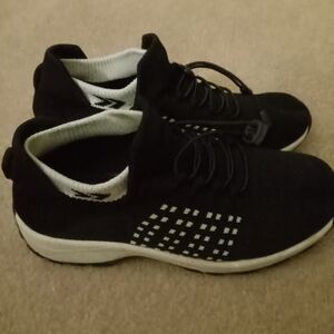 Woman's Black and White Athletic Shoes
